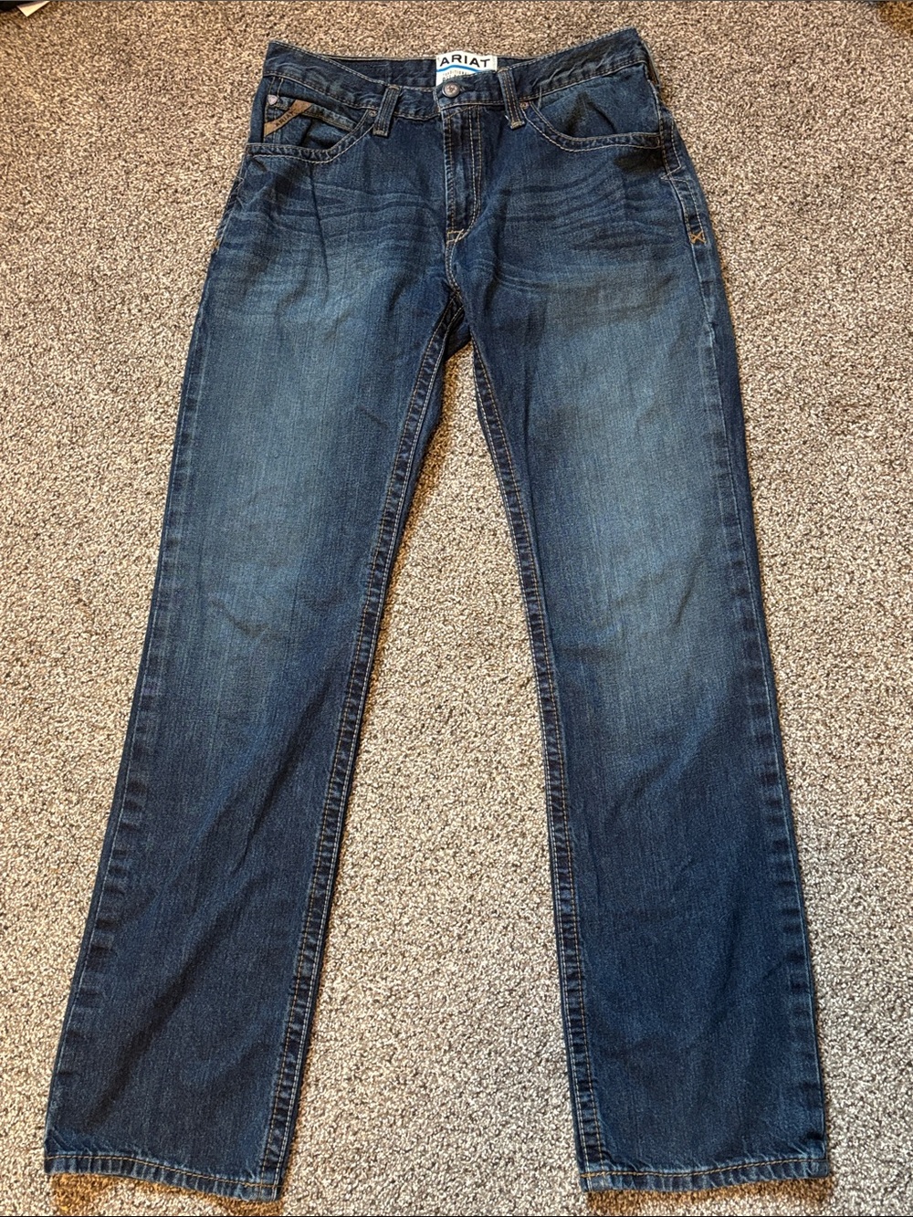 Ariat M2 Men’s 100% Cotton Traditional Relaxed Fit Blue Jeans Size 33 X 36